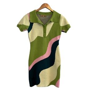 Copper Closet Mod Design Polo Sweater Dress Size Small